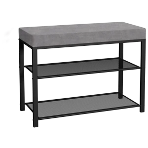 Банкетка ЗМИ Торонто 23S 67x49x30 см 2 полки металл цвет черно-серый