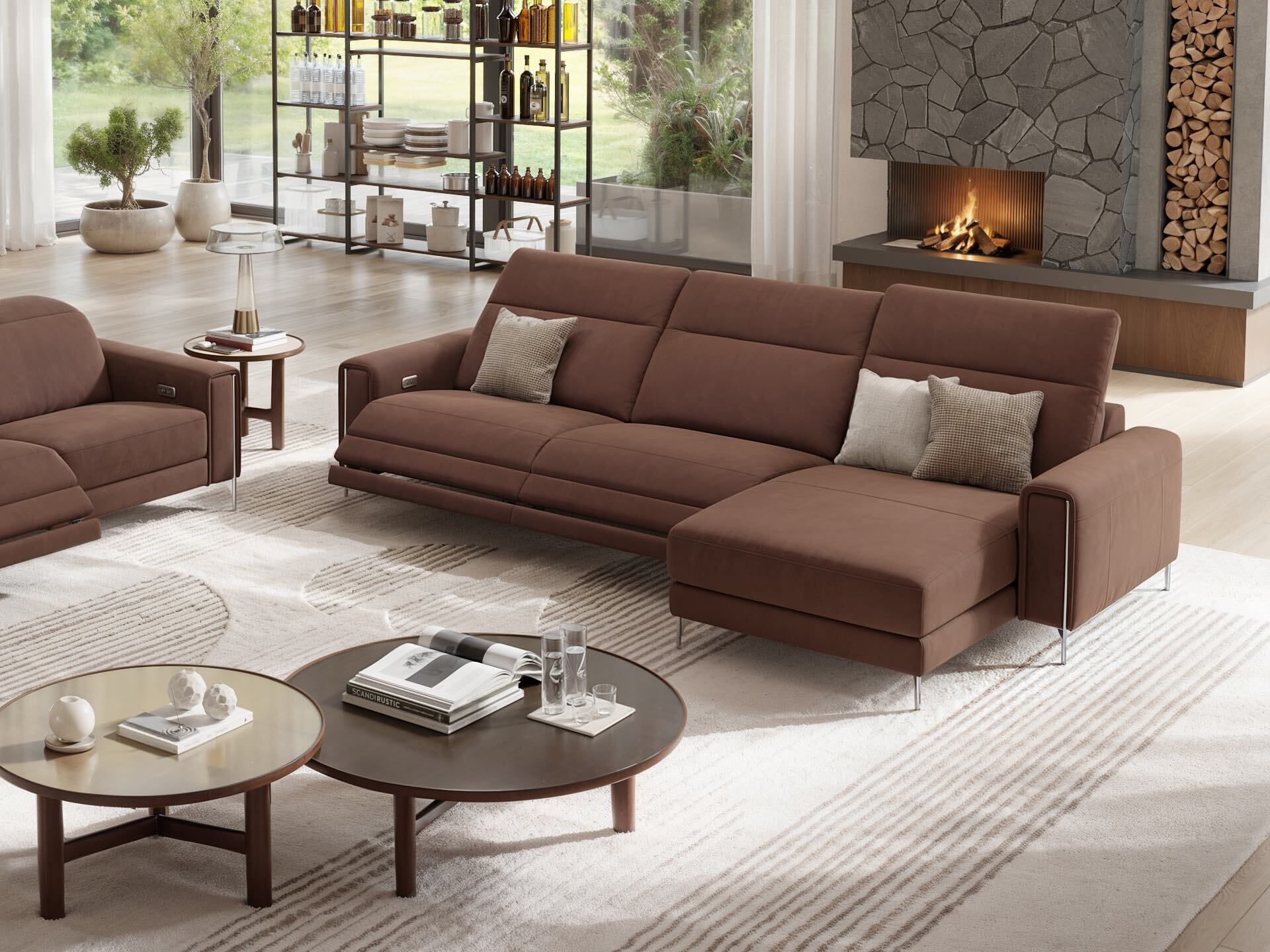 Кожаный диван с полуостровом Sofanella Bellagio ARCH-00047596 - Вид №2