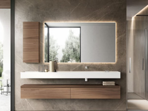 Шкаф для раковины из грецкого ореха с ящиками