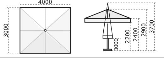 Квадратный зонтик с освещением Scolaro Parasol ARCH-00151462 - Вид №6