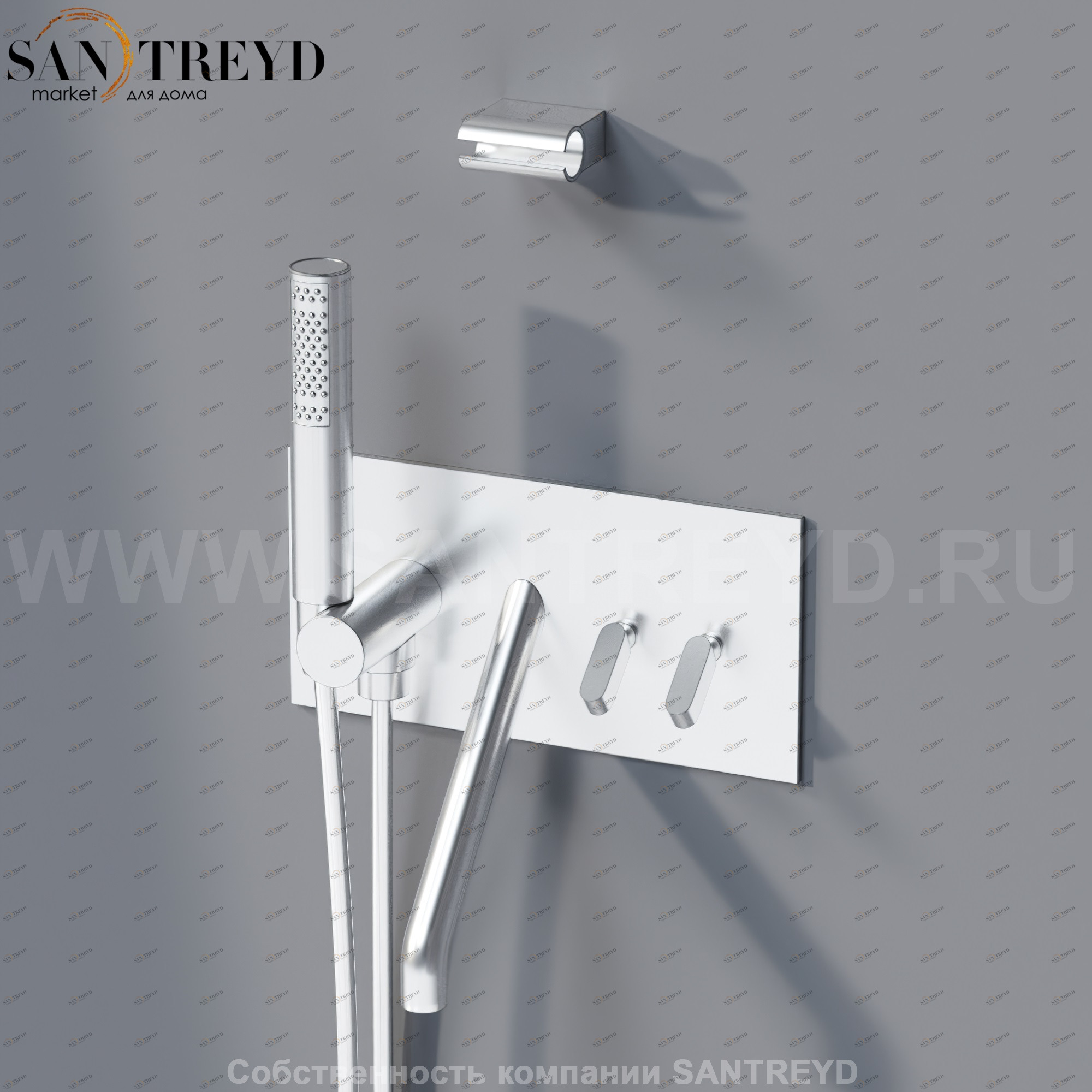 Agape SQUARE Смеситель для ванны хромированный матовый ARUB0932NCSP