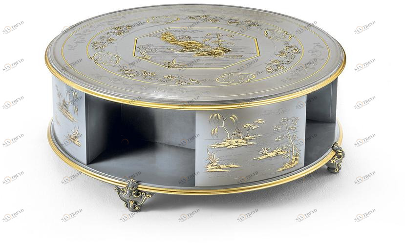 OAK Круглый журнальный столик из лакированного дерева Galleria sun-id-1408375