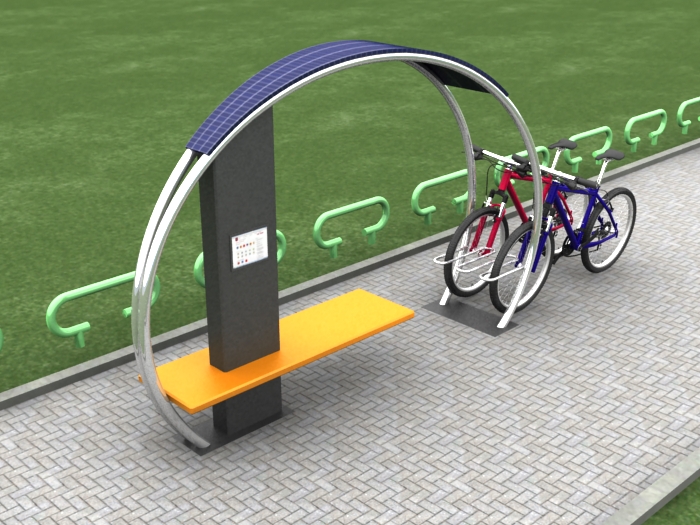 ORDP01.01.01-MS.MS ОРБИТА Джоди парк 1, скамья с велопарковкой LAB.Space  - Вид №1