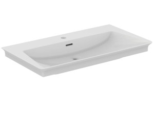 Одинарная керамическая раковина с переливом