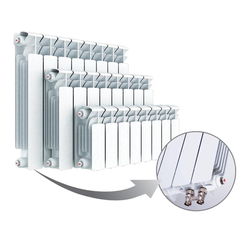 Радиатор биметаллический Rifar Monolit 350/100 14 секций RM35014 - Вид №5