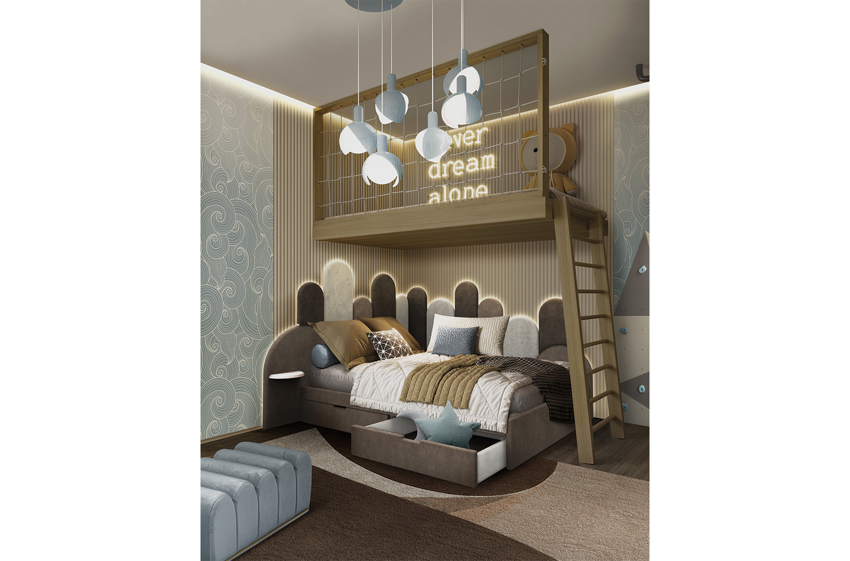 CIST469 Детская односпальная кровать Мерида Корнер Circu  - Вид №1