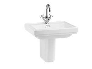 Прямоугольный умывальник из окна на полуколонне