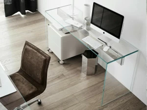 Gallotti&Radice Прямоугольная консоль из нержавеющей стали и хрусталя Air