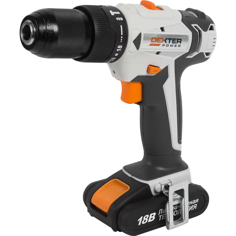 Дрель-шуруповерт ударная аккумуляторная Dexter Power CDI219LD.Q, 18 В Li-Ion 2 Ач 82047626 STLM-2120600 