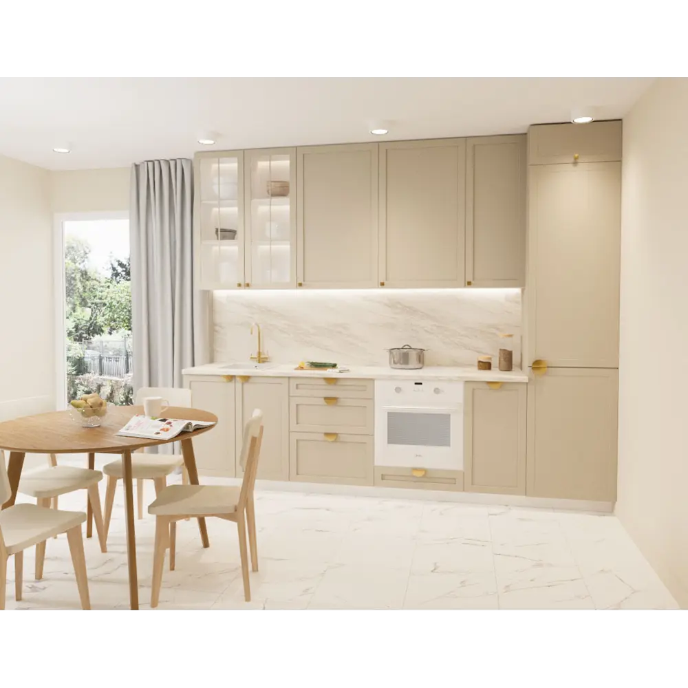 Фасад для кухонного шкафа Ньюпорт 14.7x76.5 см Delinia ID МДФ цвет бежевый Ньюпорт Бежевый STLM-2120564 - Вид №2