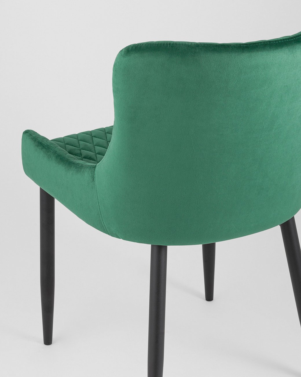 Стул мягкий со спинкой изумрудный с черными металлическими ножками "Ститч" STOOL GROUP ДИЗАЙНЕРСКИЕ 00-3881932 Зеленый  - Вид №5