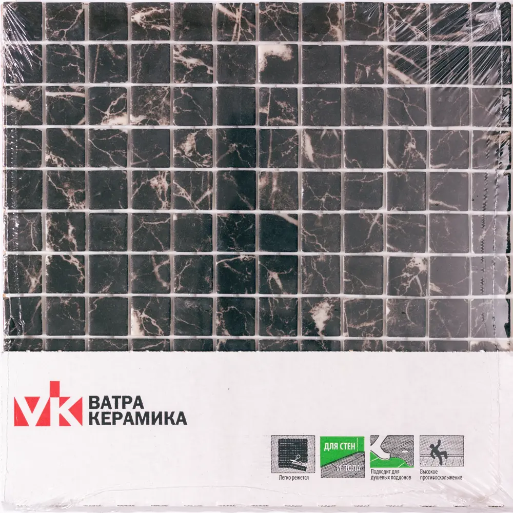 Мозаика Marble Nero Marq Antislip стекломасса 31.1x4.9 см цвет черный 83681524 STLM-2091944 Santreyd Мозаика Onix - Вид №9
