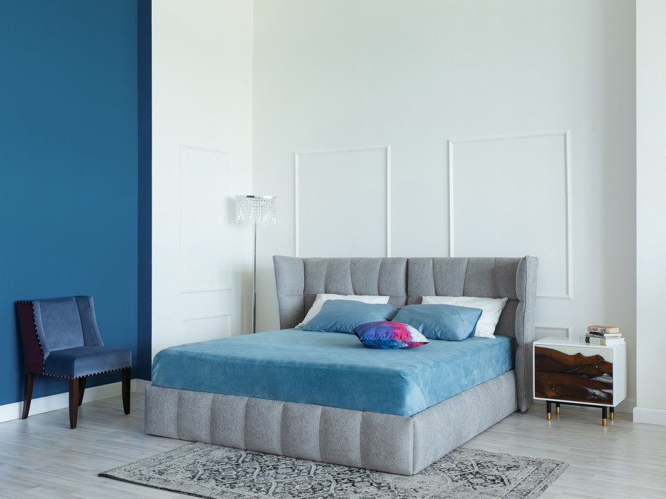 Кровать двуспальная 180х200 серая Venture Flow ICON DESIGNE VENTURE 177942 Серый  - Вид №3