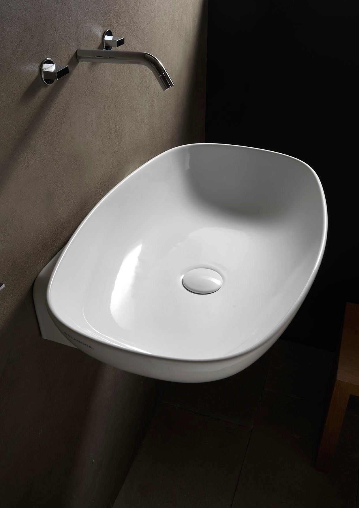 Керамическая овальная подвесная раковина Ceramica Flaminia обнаженная ARCH-00116423 - Вид №7