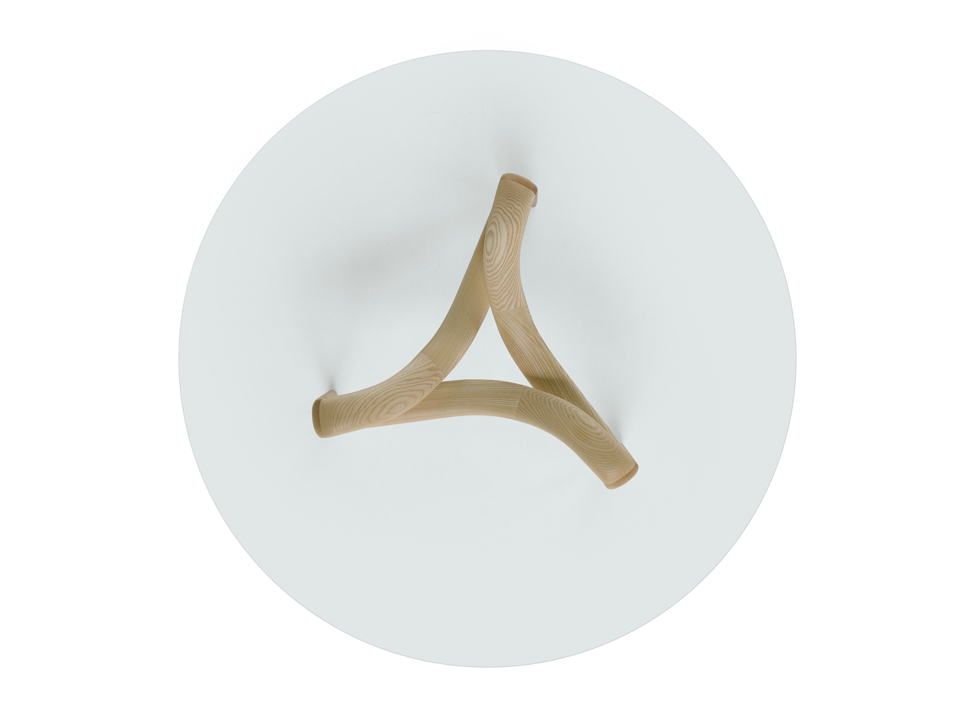 Круглый обеденный стол из дерева и стекла Amura ARCH-00026950 - Вид №2