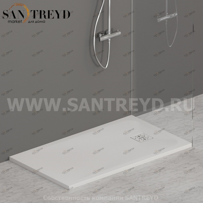 DR12070501 Душевой поддон 120х70 см цвет Белый бархат Globo DOCCIASMART Италия Ceramica Globo