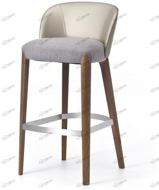 Very Wood Табурет высокий, обитый тканью, с подставкой для ног Bellevue sun-id-1415656