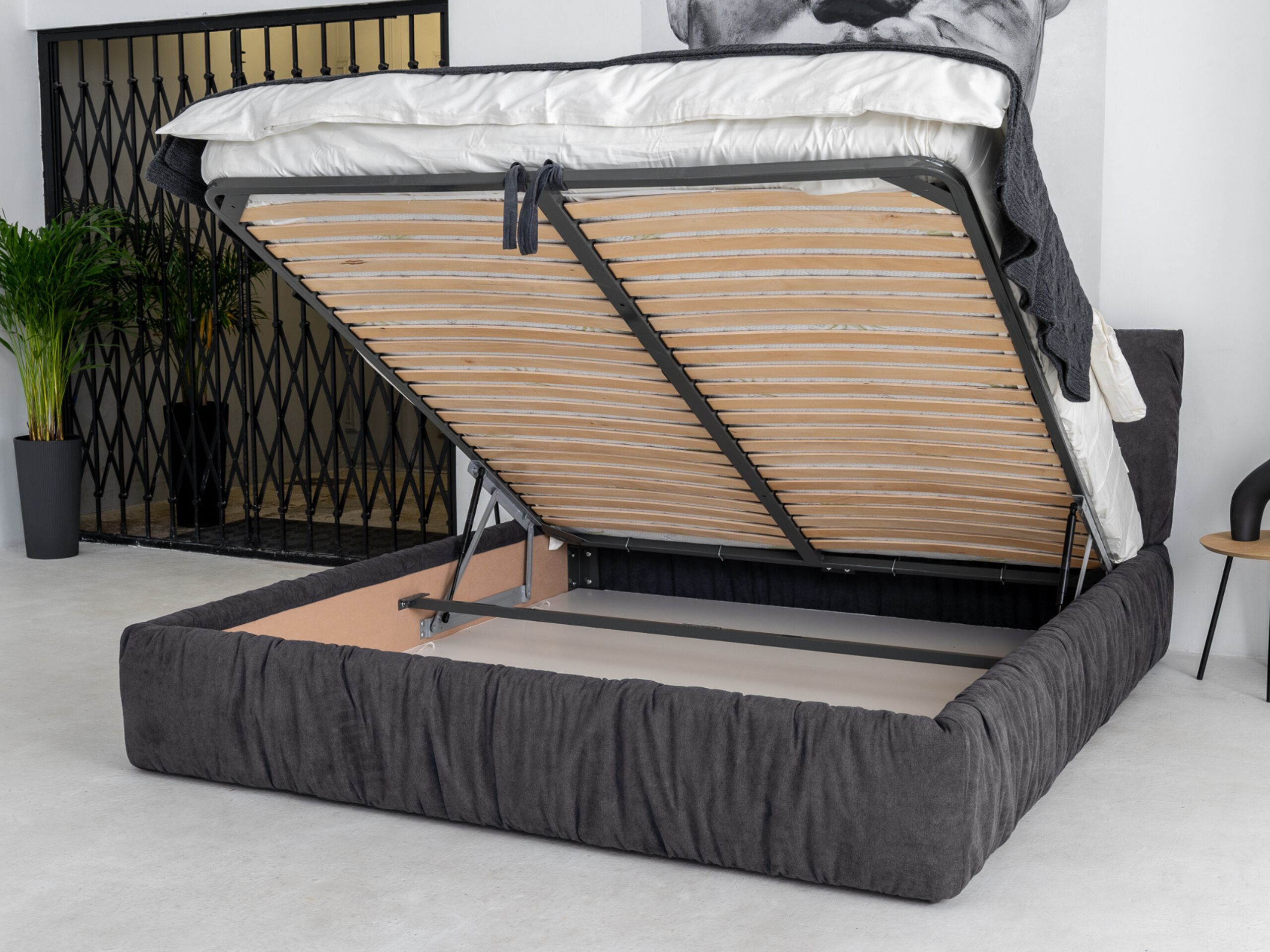 Двуспальная кровать-контейнер с мягким изголовьем Woodsoft KEMI ARCH-00148708 - Вид №5