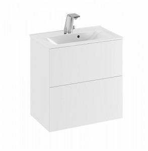 9741021111 IDO Elegant напольная тумба под умывальник, с двумя ящиками, компактная, Ш = 600 мм, Ш1 = 615 мм, белая