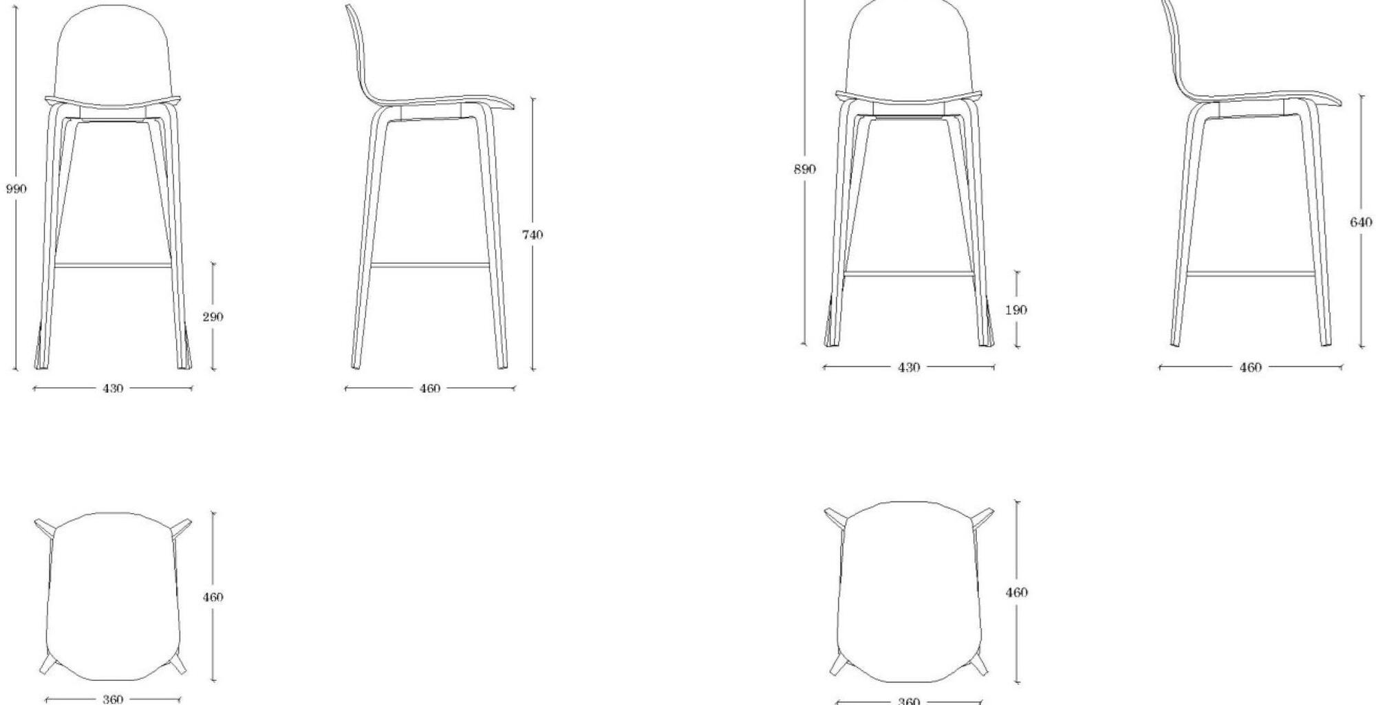ONDARRETA Высокий табурет со спинкой Bob sun-id-1489652 - Вид №16
