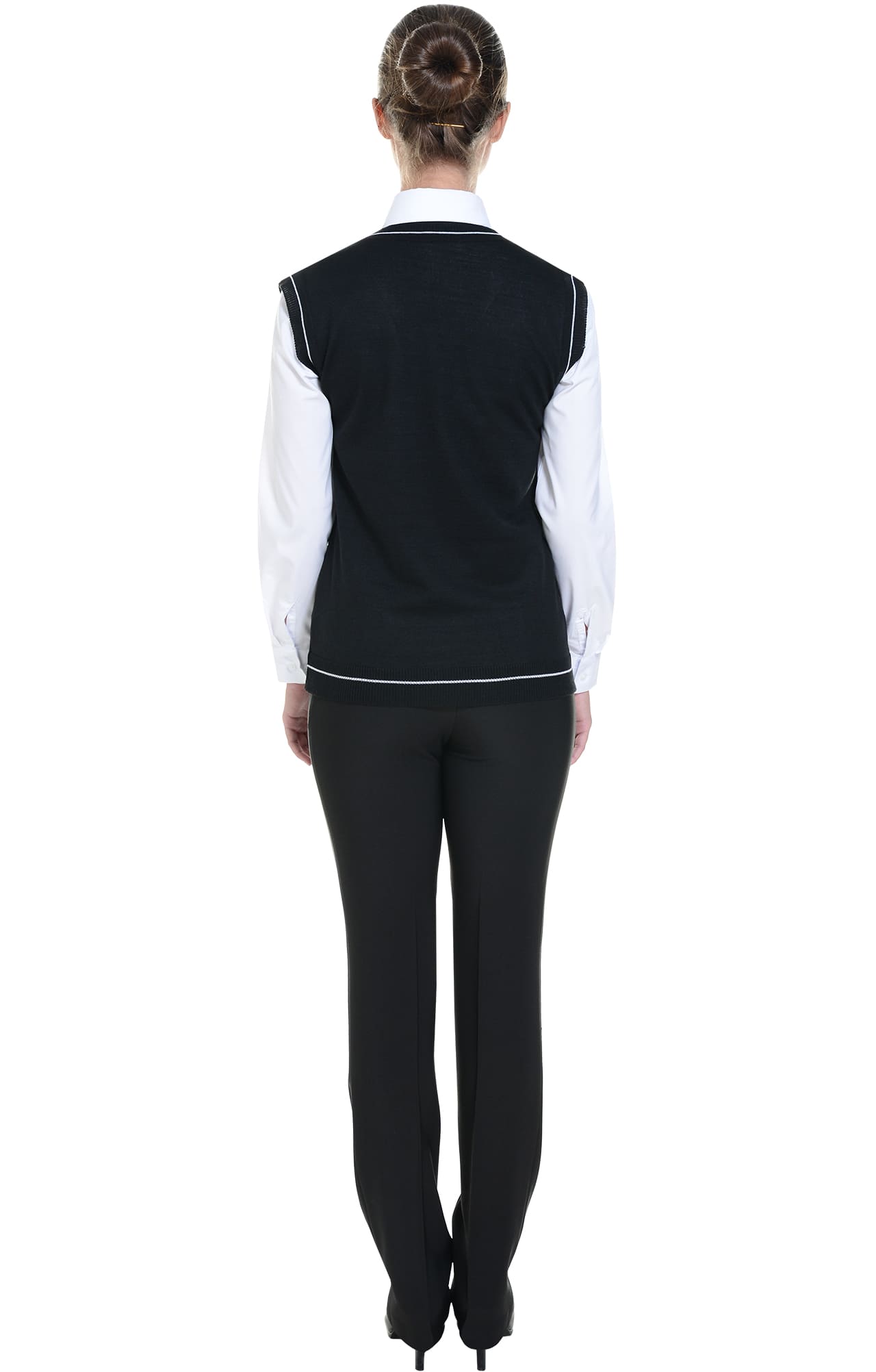 62515 Жилет трикотажный женский черный  Одежда для официантов  размер 40-42 Спецодежда  - Вид №5