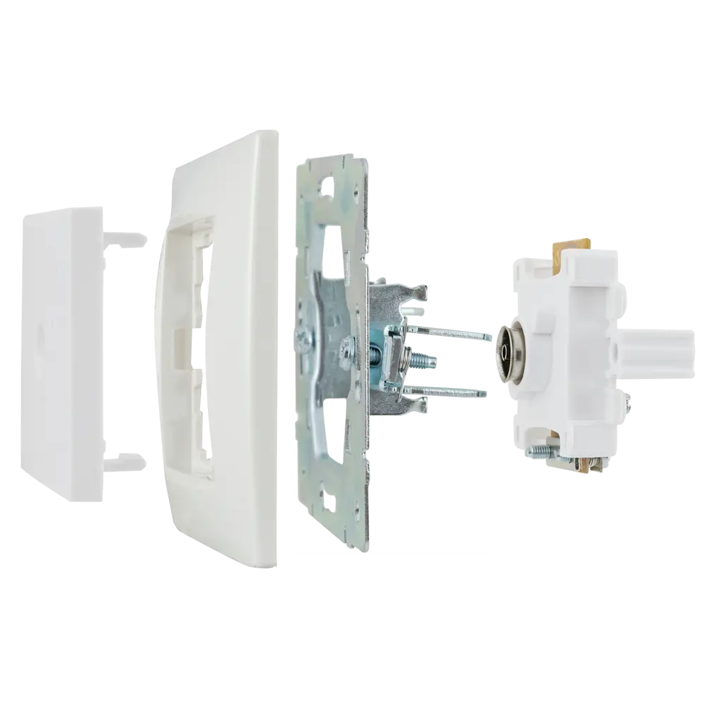 ТВ-розетка оконечная встраиваемая Lexman Виктория шлейфцвет белый STLM-2087611 - Вид №5