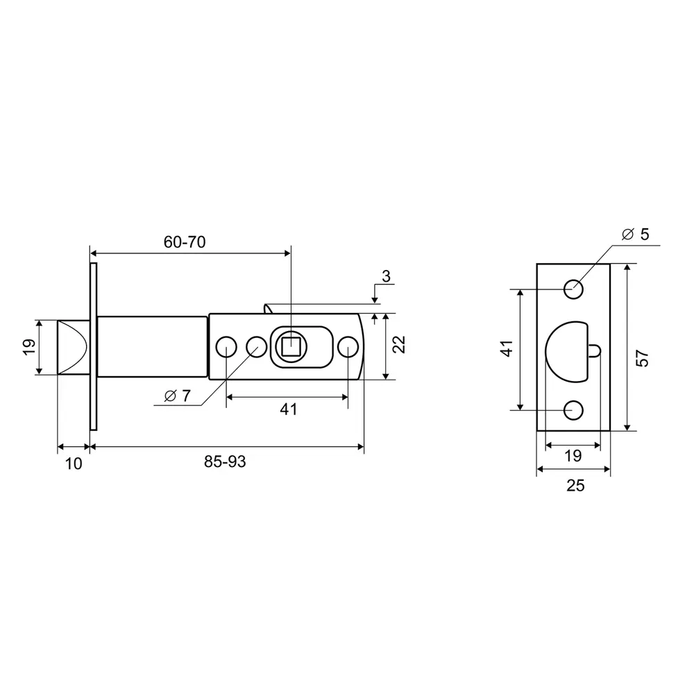 Ручка-защёлка 3502 SN BK, с фиксатором, цвет никель ФАБРИКА ЗАМКОВ STLM-2128292 - Вид №5