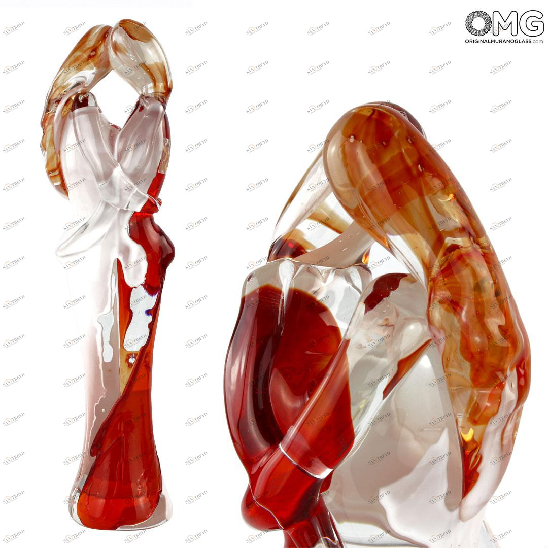 3935 ORIGINALMURANOGLASS Скульптура Объятие влюбленных - муранское стекло OMG 10 см 