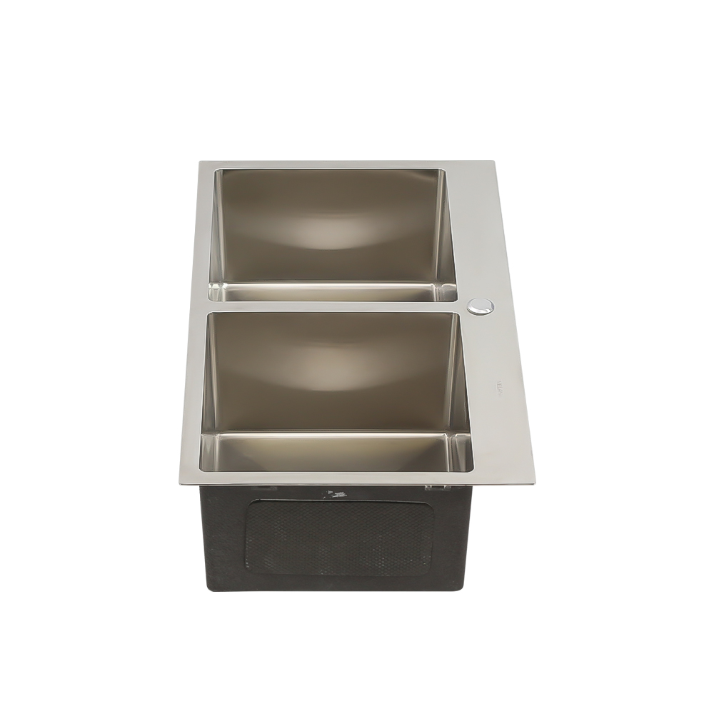 Мойка DS8045H MELANA ProfLine 3,0/220 САТИН 2-я чаша, врезная прямоугольная DS8045H  - Вид №3