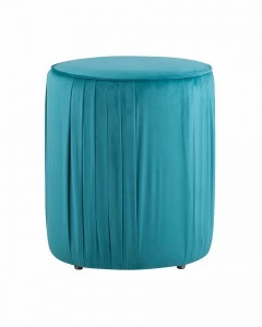Пуфик круглый бирюзовый велюровый малый "Мира" STOOL GROUP  00-3958865 Голубой