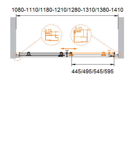 Душевая дверь в нишу CEZARES ECO-O-BF-1-120-P-Cr - Вид №9