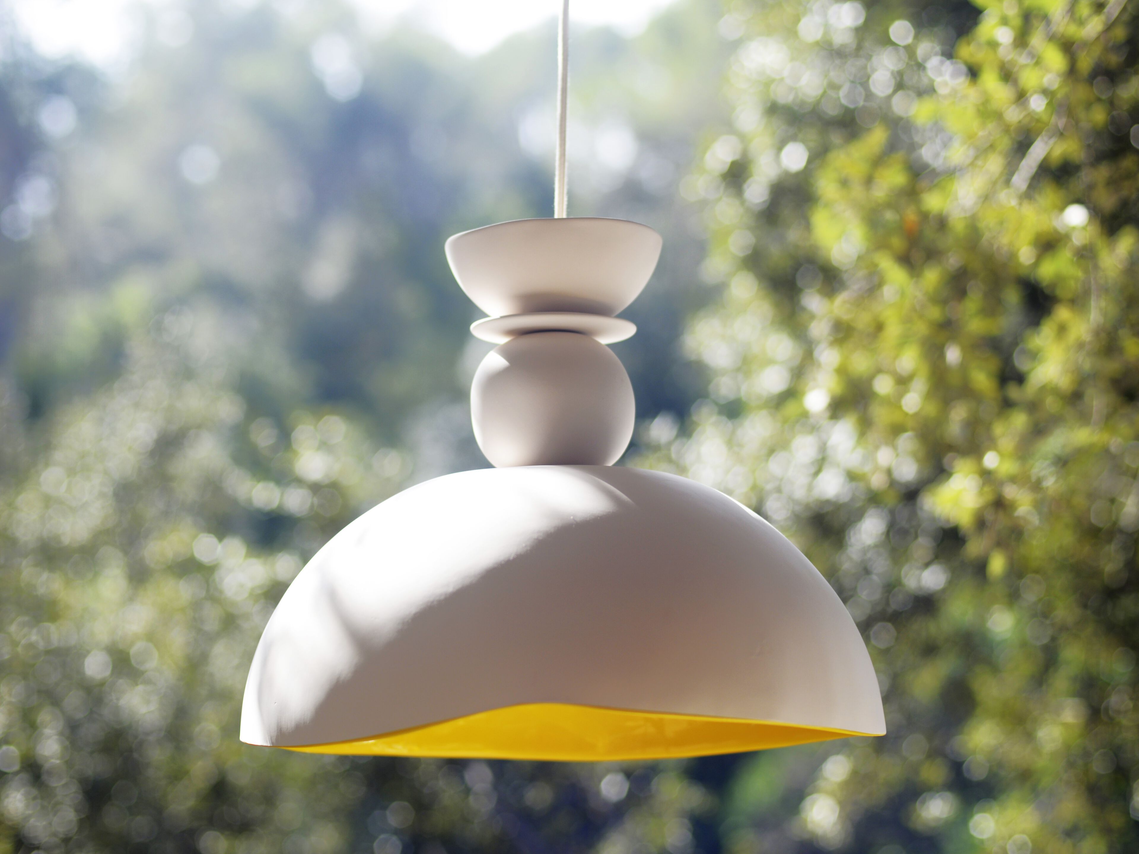 Керамический светодиодный подвесной светильник ручной работы ICI ET LÀ XL WHITE CALIZ ARCH-00044178