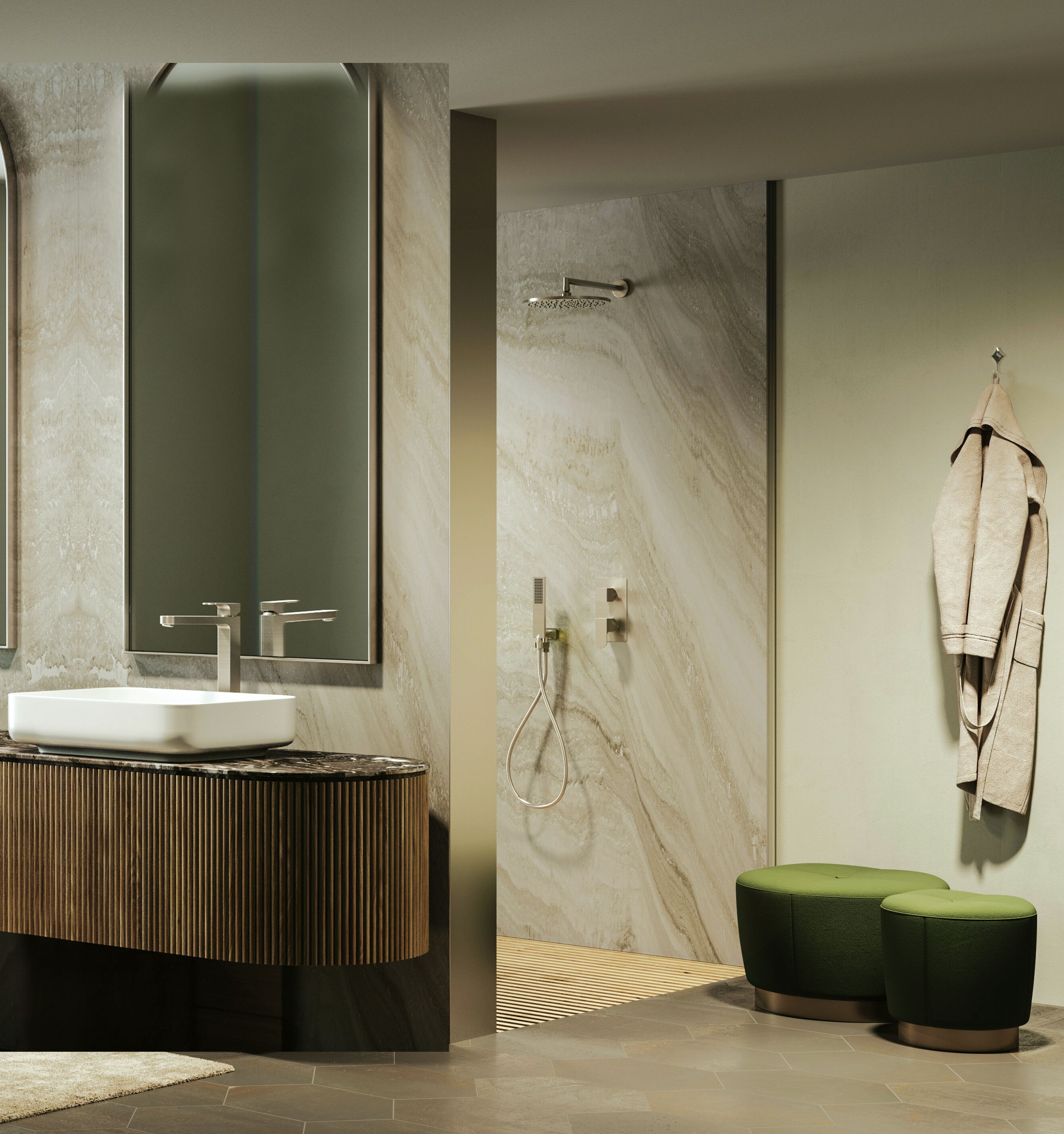 Смеситель для душа из хромированной латуни Bossini Gillo ARCH-00040905