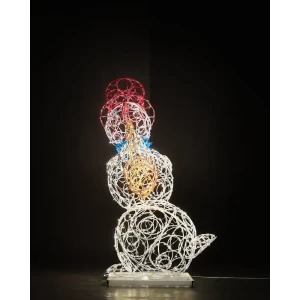Электрическая светящиеся фигура Снеговичок музыкант 400 LED 80x180x80 см теплый белый свет 86164072 STLM-2089361
