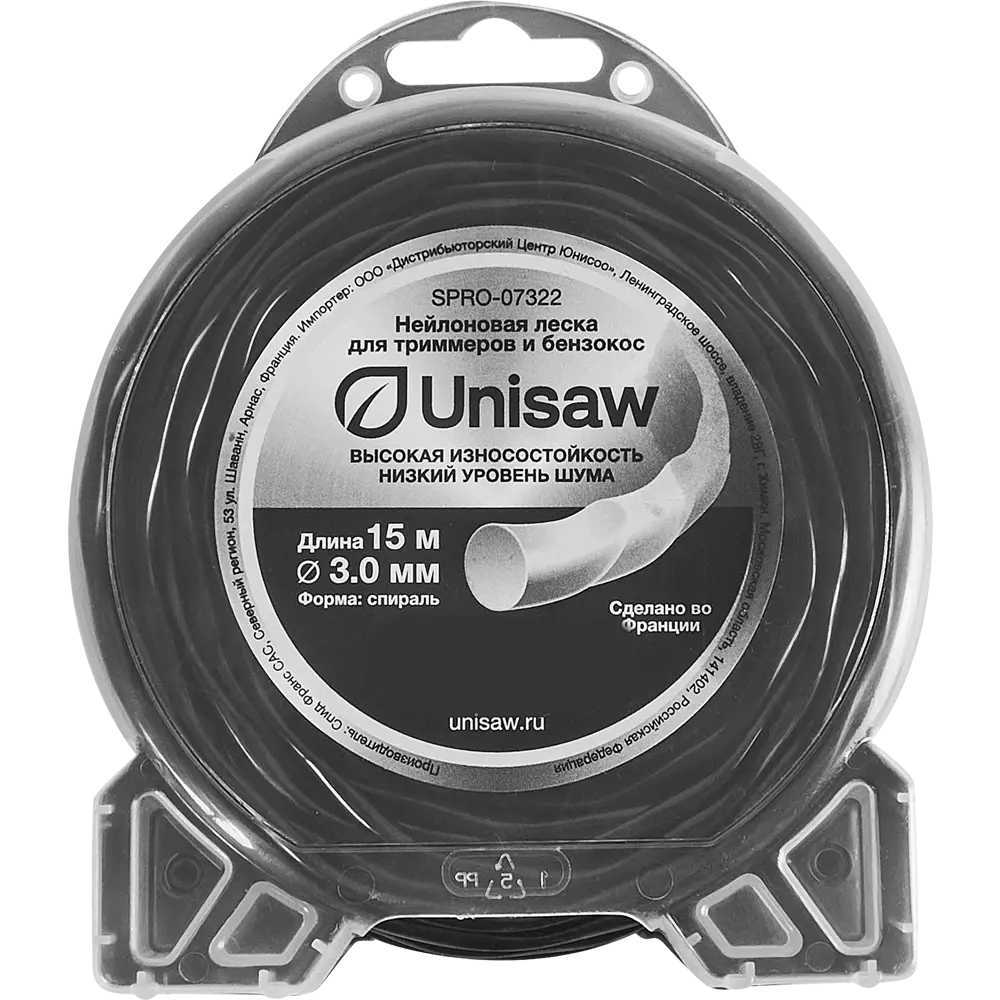 Леска для триммера Unisaw ø3.0 мм 15 м спираль-круглая 86669578 STLM-2017015 Santreyd 