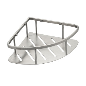 GFmark - Полочка 22 см одинарная, угловая, овальная, литая, матовая, АНТИВАНДАЛЬНАЯ, из нержавеющей стали марки SUS 304., код: 80362