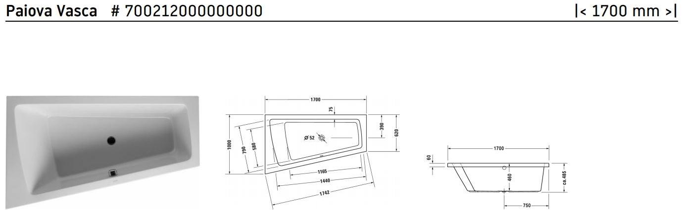 Duravit Угловая встраиваемая ванна Paiova 700212 - Вид №1
