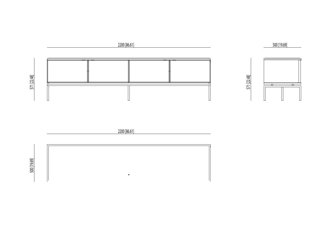Шкаф для телевизора из дерева и стекла Laskasas холст ARCH-00080454 - Вид №3