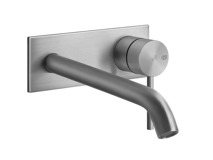 Металлический настенный смеситель для раковины с 2 отверстиями и пластиной Gessi Messi316 ARCH-00127155 - Вид №1
