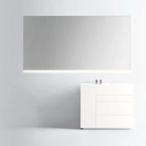 Комбинация ванной комнаты T103 в отделке SHORT 100 Milltek/Bianco MILLDUE TOUCH