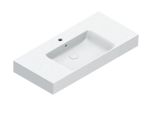 Прямоугольная раковина с переливом и столешницей