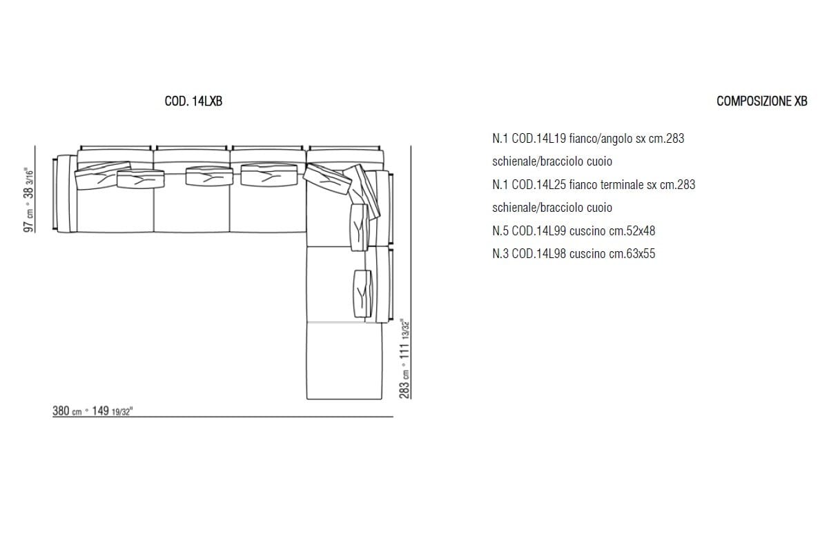Секционный диван из ткани Flexform Cestone ARCH-00108396 - Вид №3