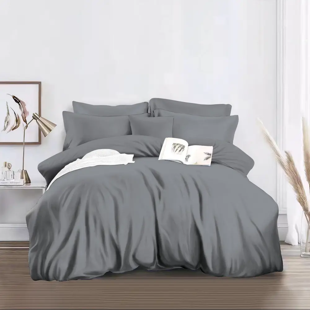 Santreyd Комплект постельного белья евро полисатин темно-серый 89392437 STLM-1367133 - Вид №1