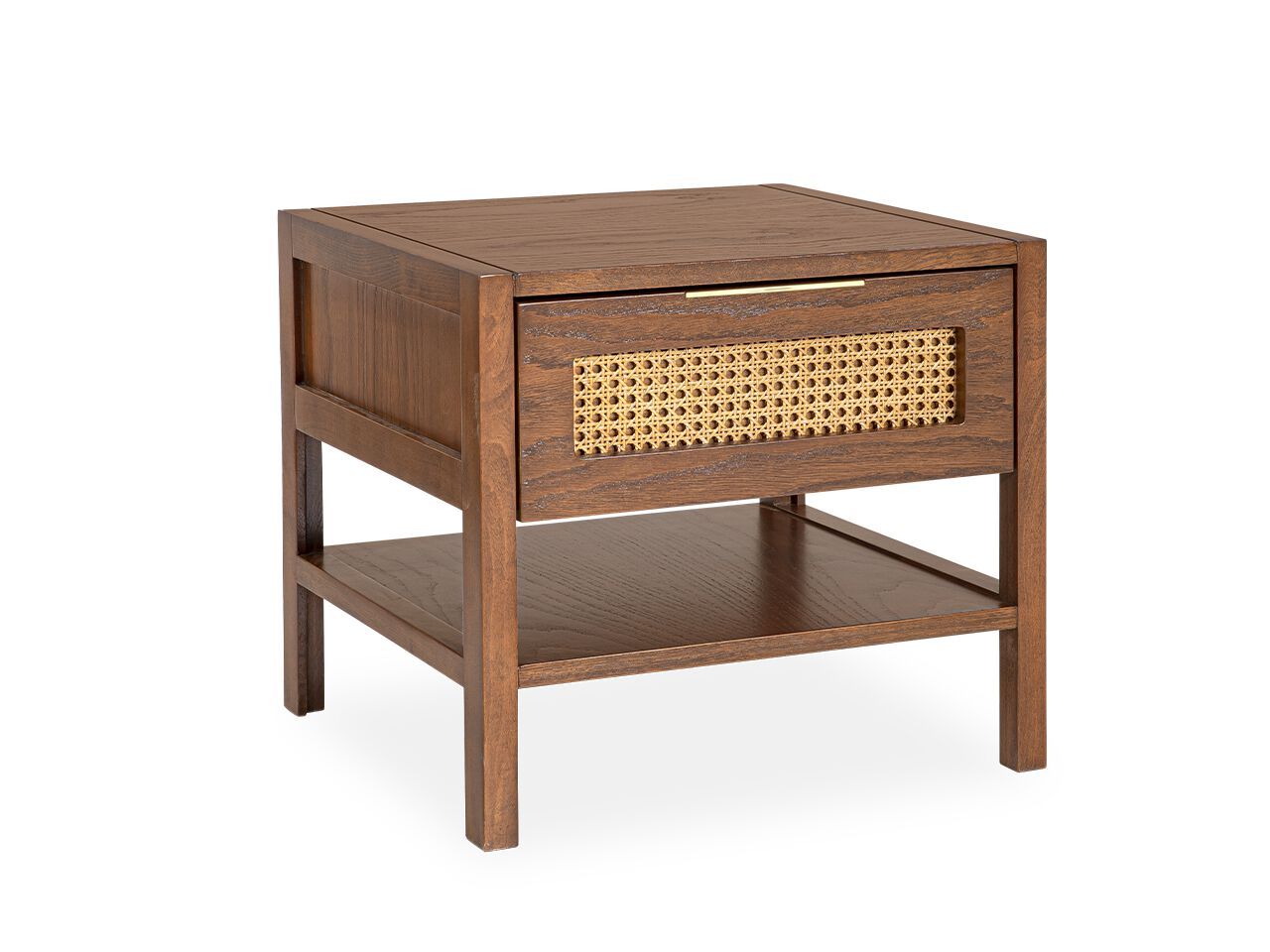 Деревянная прямоугольная прикроватная тумбочка с ящиком NDESIGN глина ARCH-00147607 - Вид №1