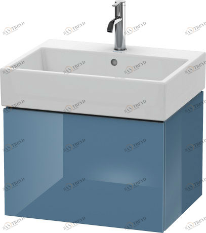 LC617504747 Тумбочка подвесная L-Cube #LC6175 584 x 459 мм Каменно-синий глянцевый лак Duravit