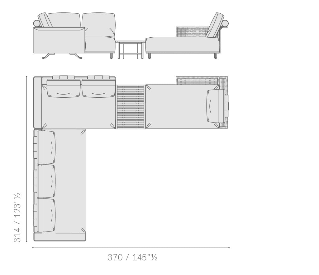Ткань съемный садовый диван Poltrona Frau Boundless Living Outdoor Collections ARCH-00134649 - Вид №50