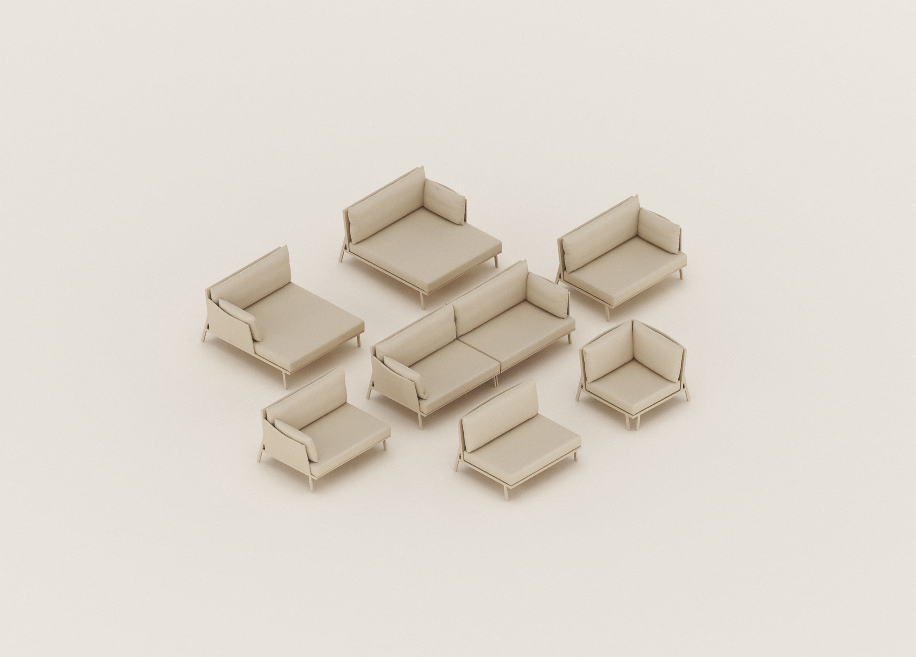 Угловое садовое кресло из ткани Kettal Vieques ARCH-00023919 - Вид №1