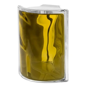 Стеклоблок Vitrablock Волна окрашенный внутри угловой цвет бронзовый