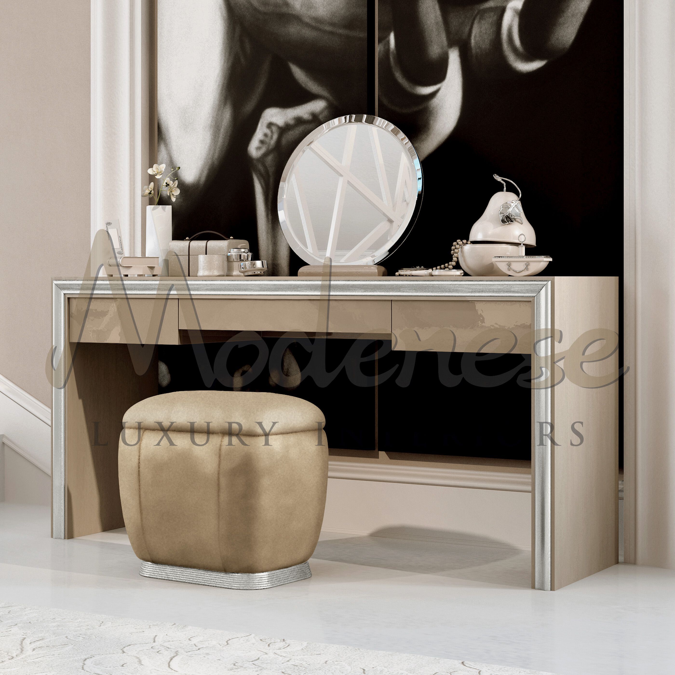 Прямоугольный пуф из ткани Modenese Luxury Interiors VELVET ARCH-00041937 - Вид №4