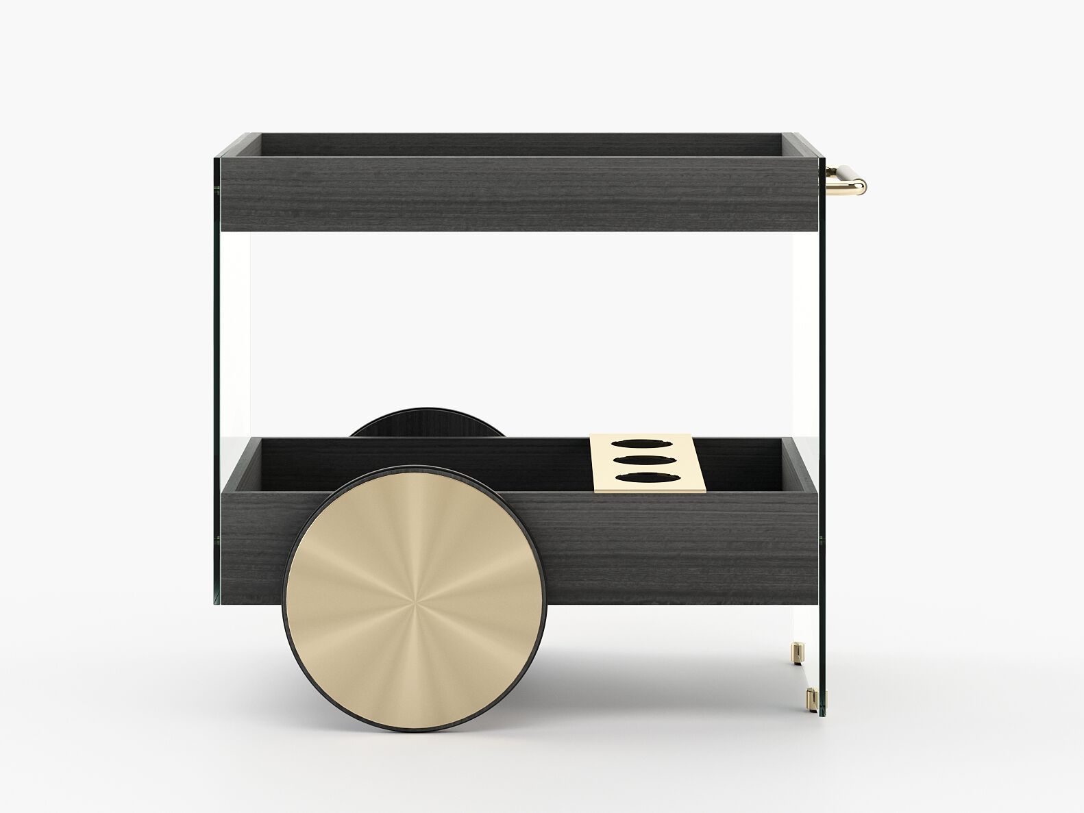 Деревянная и стеклянная тележка для еды Laskasas Essence ARCH-00090903 - Вид №7